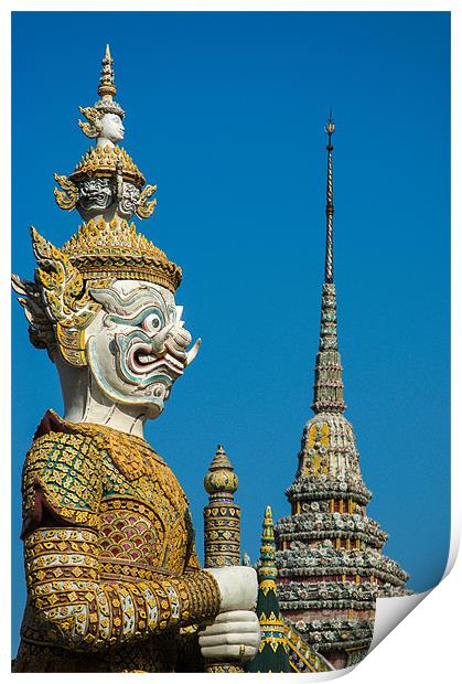 Guardian Statue Grand Palace Bangkok Print by Mark Llewellyn