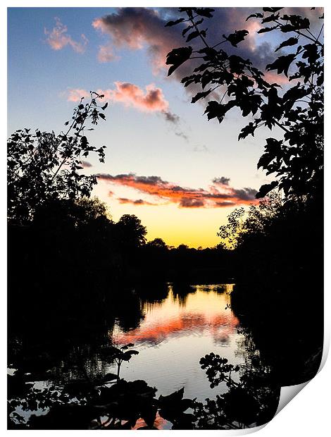 River Sunset Print by Mark Llewellyn