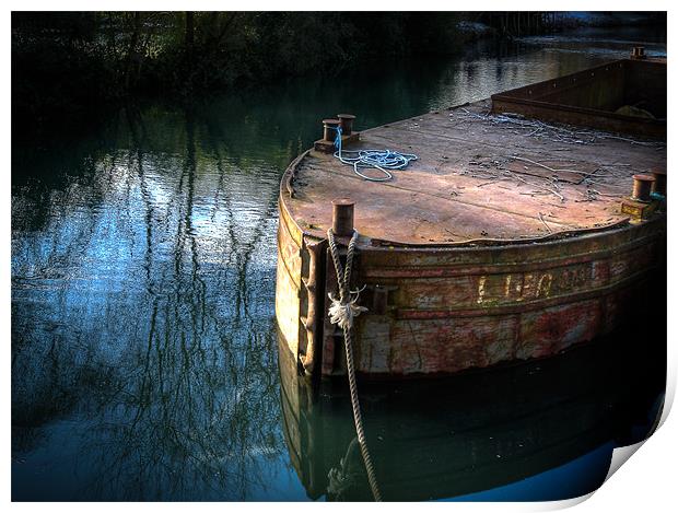 Rusty Barge Print by Mark Llewellyn