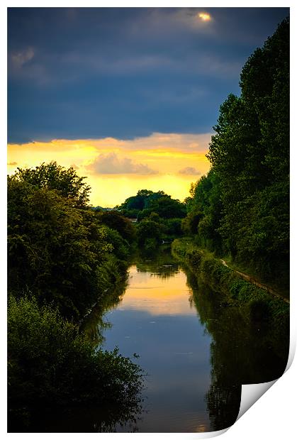 Canal Sunset Print by Mark Llewellyn