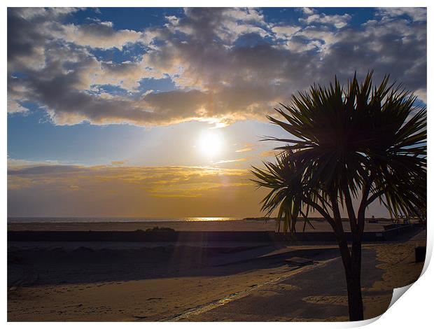Barmouth Beach Sunset, Gwynedd, Wales, UK Print by Mark Llewellyn