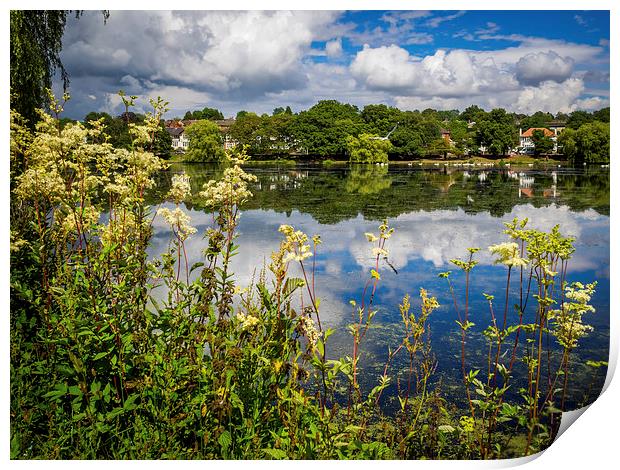 Reflections of Roath Park, Cardiff, Wales, UK Print by Mark Llewellyn