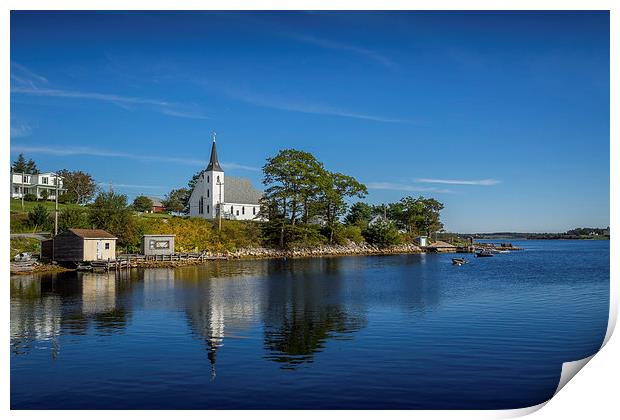 Indian Point Church, Mahone Bay, Nova Scotia, Cana Print by Mark Llewellyn