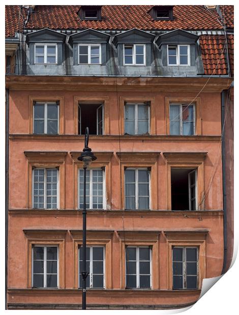 Old Town Buildings, Warsaw, Poland Print by Mark Llewellyn