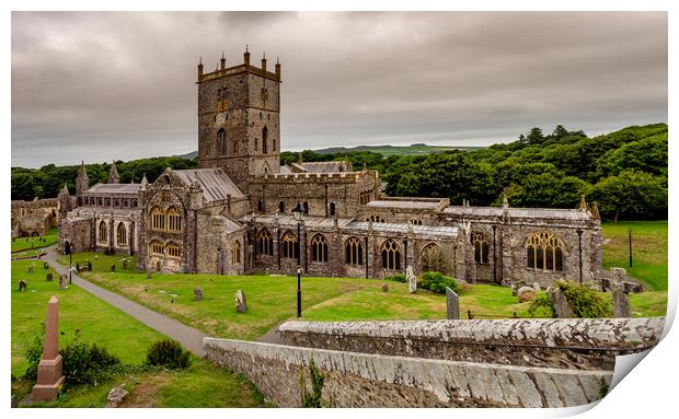 St Davids Cathedral, Pembrokeshire, Wales, UK Print by Mark Llewellyn