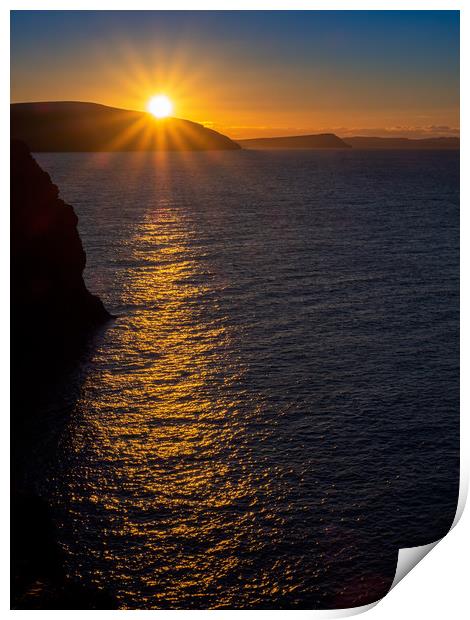 Ceibwr Sunset, Pembrokeshire, Wales, UK Print by Mark Llewellyn