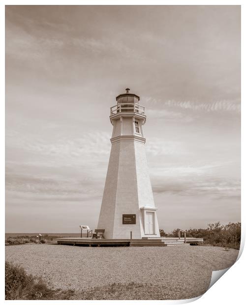 Cape Jourmein Lighthouse, New Brunswick, Canada Print by Mark Llewellyn