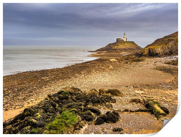 Mumbles Lighthouse, Swansea, Wales, UK Print by Mark Llewellyn