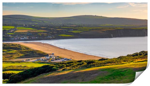 Evening at Newport Beach, Pembrokeshire, Wales, UK Print by Mark Llewellyn