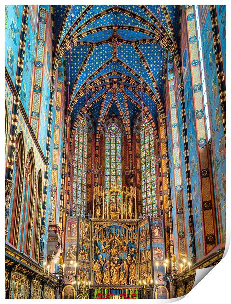 St Mary's Basilica, Krakow, Poland Print by Mark Llewellyn