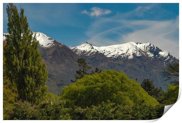 Mountains, New Zealand Print by Mark Llewellyn