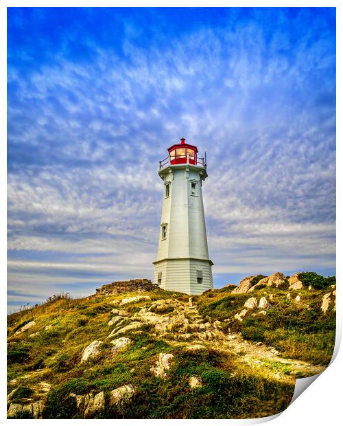 Louisbourg Lighthouse, Cape Breton, Canada Print by Mark Llewellyn