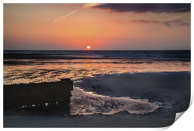 Amroth Beach Sunrise Print by Simon West