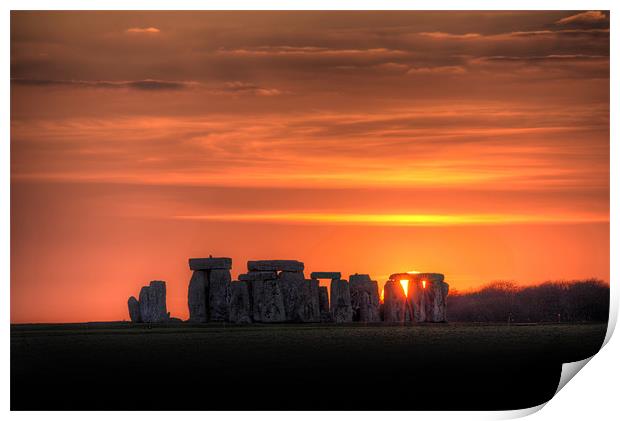 Stonehenge Sunset Print by Simon West