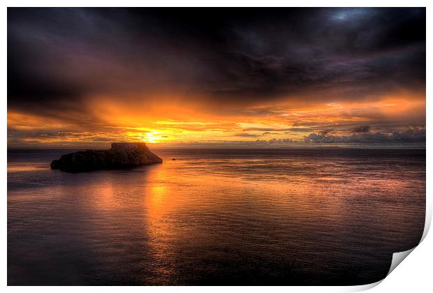 St. Catherines Island, Tenby Print by Simon West