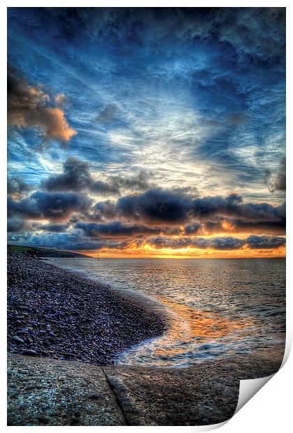 Amroth Beach Sunrise Print by Simon West