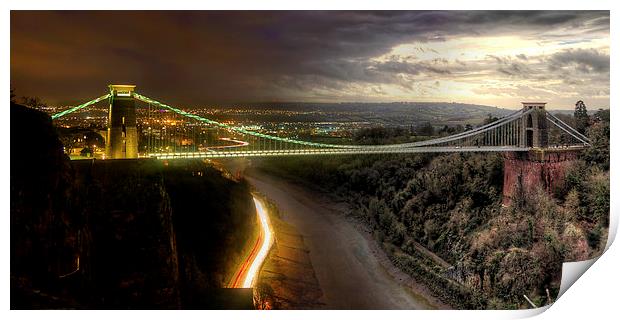 Clifton Suspension Bridge Night and Day Print by Simon West