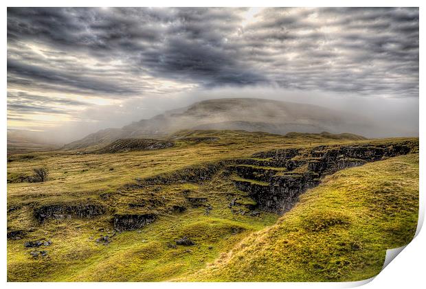 Misty Brecon Beacons Print by Simon West