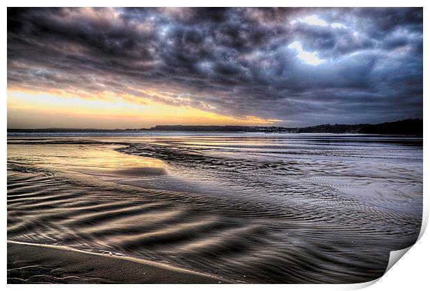 Amroth Beach Sunset Print by Simon West