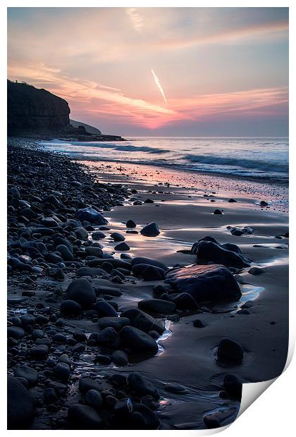 Amroth Beach Sunrise Print by Simon West