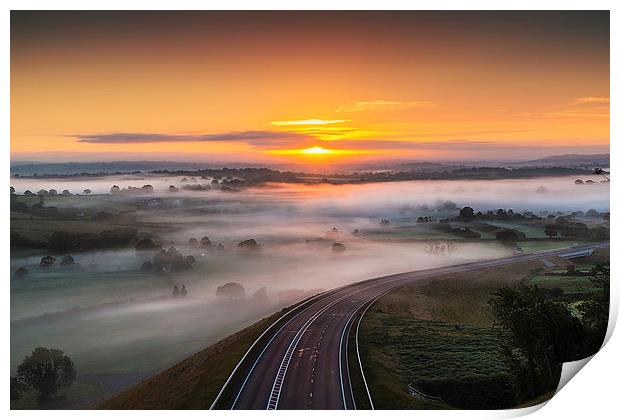  Pembrokeshire Misty Sunrise Print by Simon West