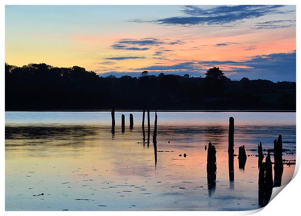 River Torridge at dusk Print by nick woodrow