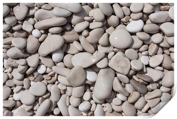 Pebbles on the beach, Hvar. Print by Adam Clarkson