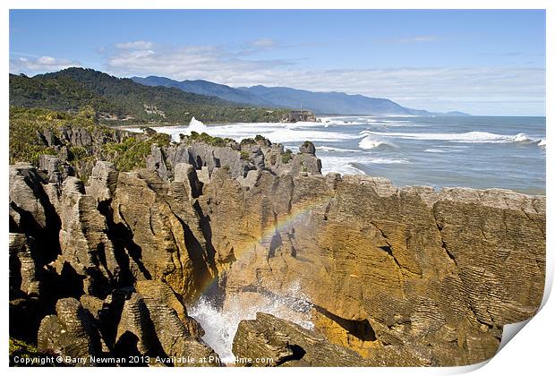 The Pancake Rocks Print by Barry Newman