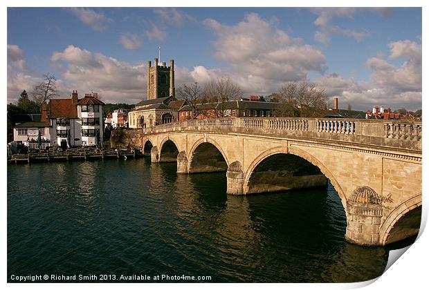 Henley Bridge and the Angel Print by Richard Smith