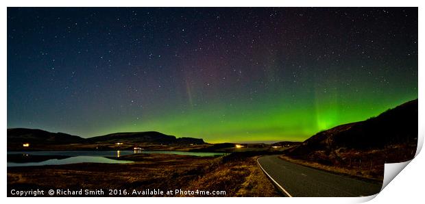 Aurora Borealis seen from north Skye Print by Richard Smith