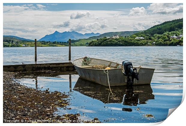 Loch Portree and the Cuillin Mountains Print by Richard Smith