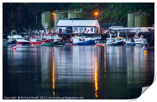 The business end of Portree pier. Print by Richard Smith