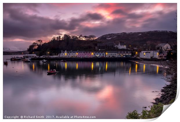 A November evening at Portree pier Print by Richard Smith
