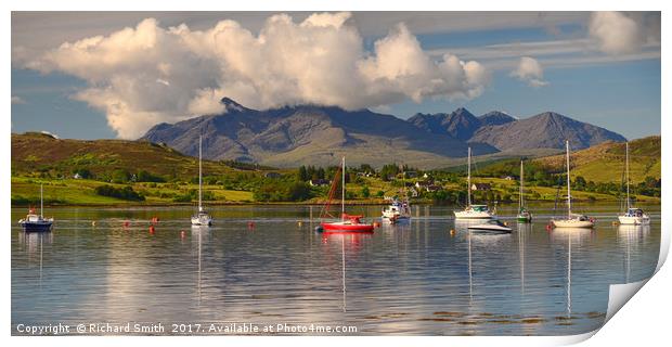 Yachts awaiting another days sailing. Print by Richard Smith