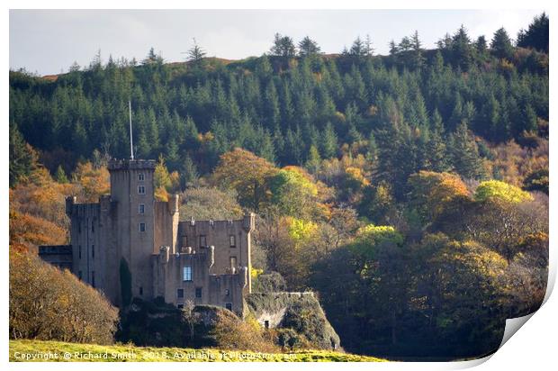 Dunvegan Castle in the autumn Print by Richard Smith