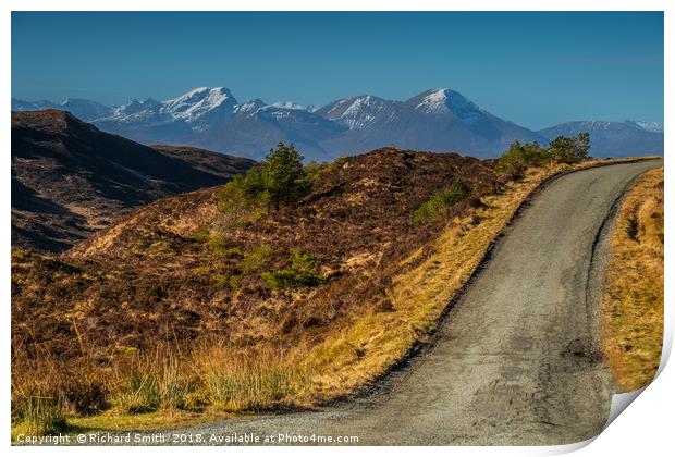 Following the Kylerhea road north. Print by Richard Smith