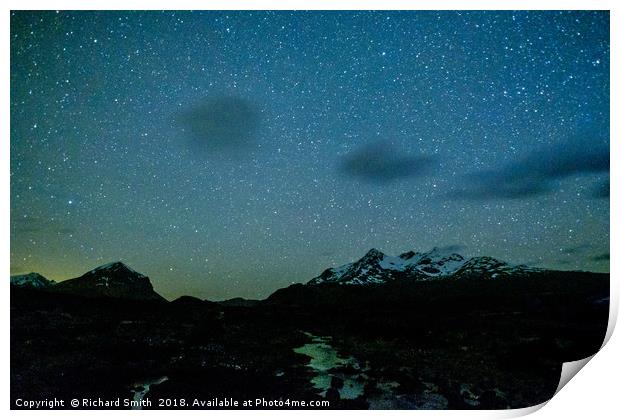 The Cuillin by starlight Print by Richard Smith