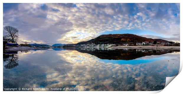 Cloud reflections in Loch Portree Print by Richard Smith