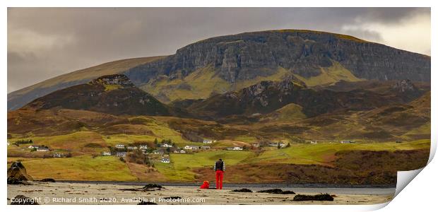 Two in red at An Corran Print by Richard Smith