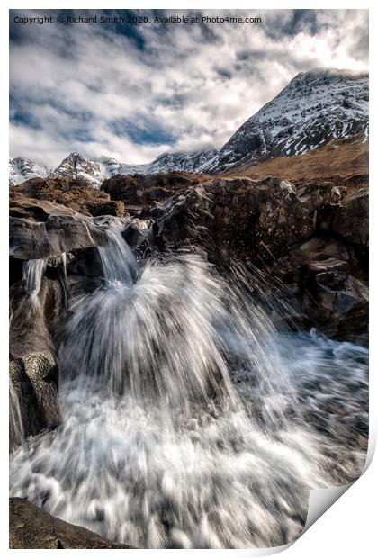 A favourite waterfall at the Fairy Pools. #3 Print by Richard Smith
