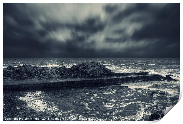 Cove Bay Pier Print by Vicky Mitchell