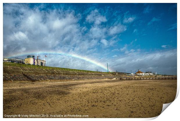 Rainbow at Aberdeen Beach Print by Vicky Mitchell