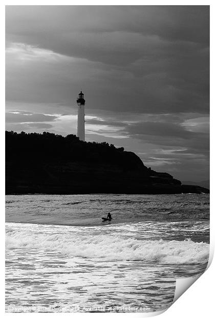 Surfer in Biarritz Print by Brian O'Dwyer