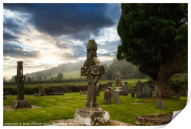 celtic cross sunset Print by Brian O'Dwyer