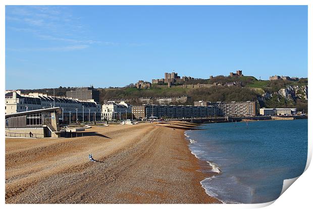 Dover seafront and castle Print by Colin Habbershaw