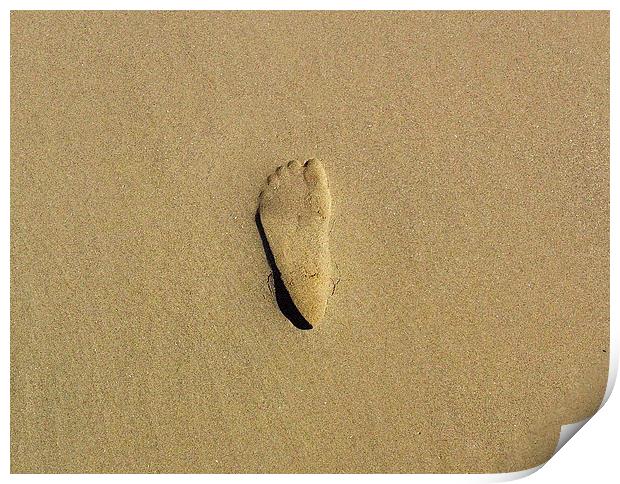 Footprint In The Sand Print by Emma Ward
