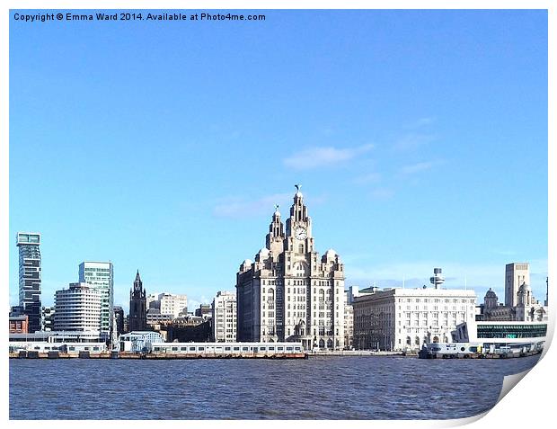  liverpool skyline collection Print by Emma Ward