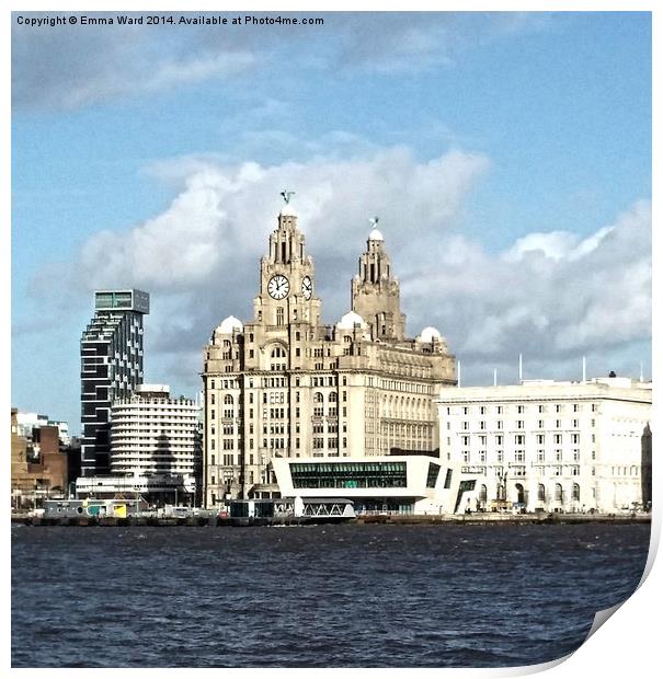  liverpool skyline collection Print by Emma Ward