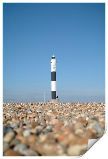 The Lighthouse At Dungeness Print by Louise Wilson