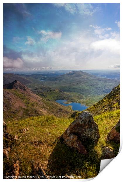 View From Snowdon Summit Print by Ian Mitchell